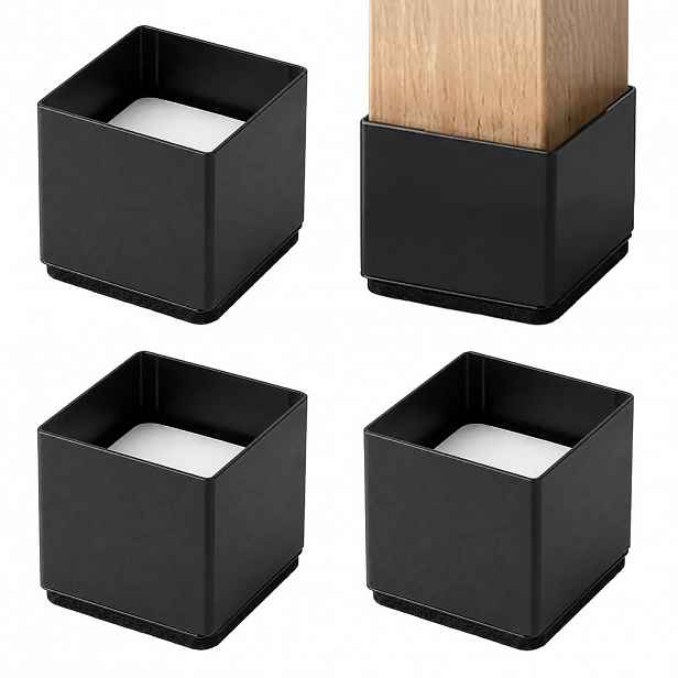 Relaxdays ZVYŠOVAČ ocelový samolepicí filc 7 cm hranatý