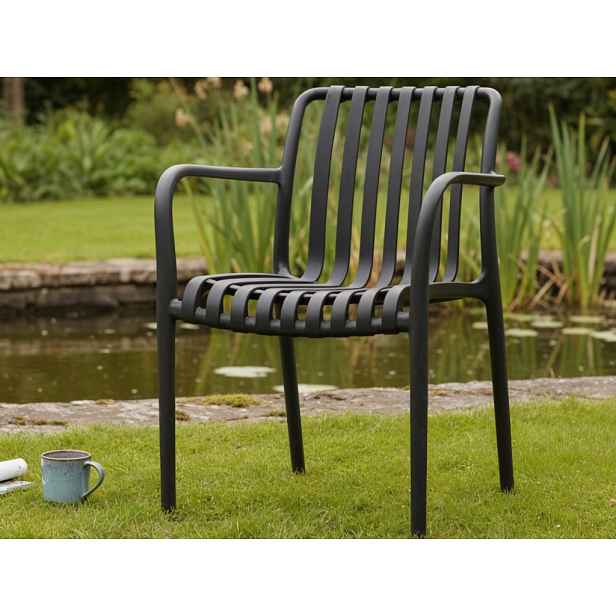 Zahradní židle s područkami Pixa, antracitová