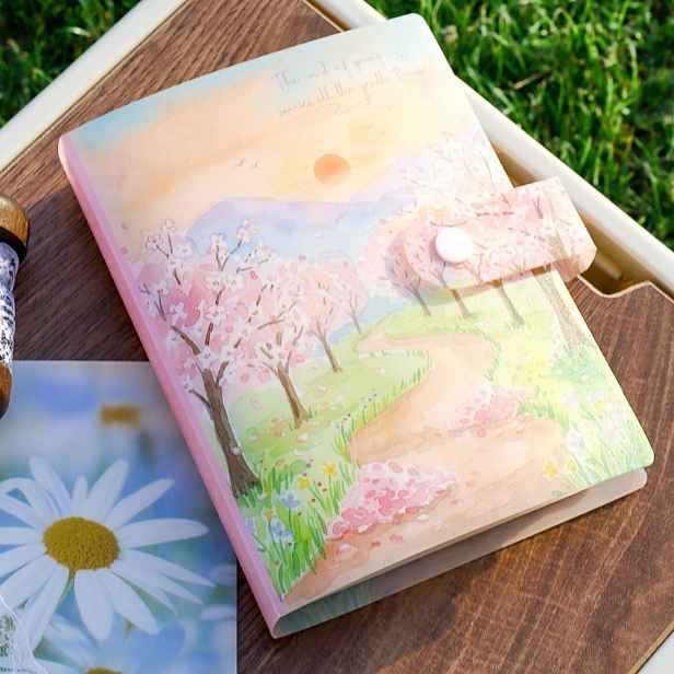 TEMU Album na sezónní fotokarty A6 kapsami/80 , pořadač s matným obalem pro uložení fotokaret, organizér na a samolepky - 4 dostupné styly (Sakura,