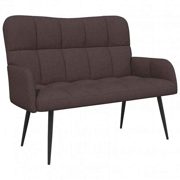 vidaXL Sofa pro dvě osoby Tmavě hnědá 115 x 61 x 87 cm Textil