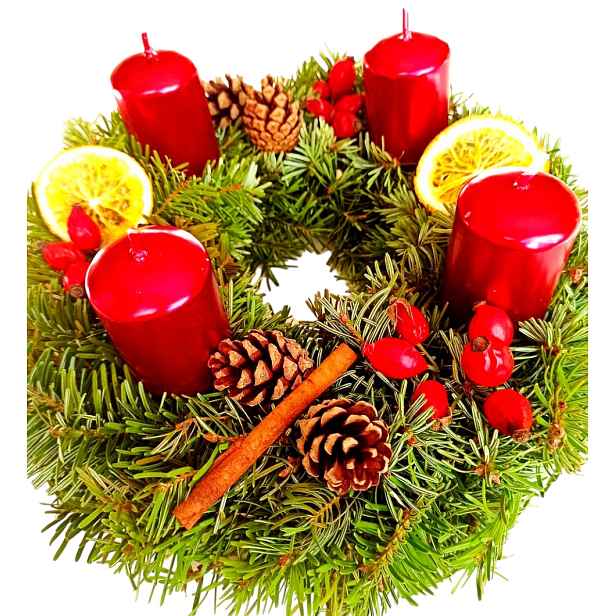 Dekorace, věnec, živý, se svíčkami, Vánoce, advent [BN-Zm8]