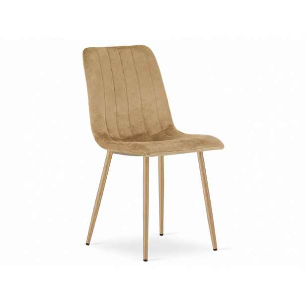 Béžová sametová židle LAVA CAMEL BEIGE