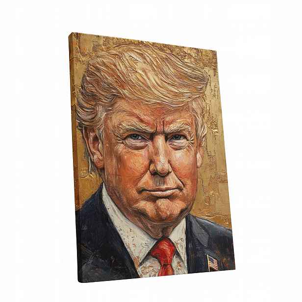 Obraz na plátně Portrét Donalda Trumpa v obývacím pokoji Trumpa dárek 60x80