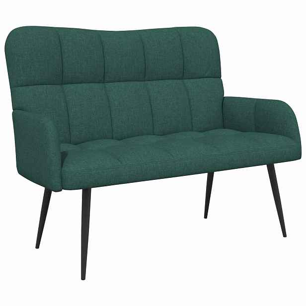 vidaXL Sofa pro dvě osoby Tmavě zelená 115 x 61 x 87 cm Textil