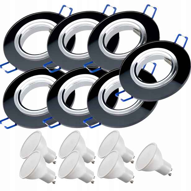 7x Skleněná Stropní Lampa Zapuštěná Do Stropu Křišťál Led Žárovky 5W