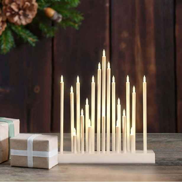 Adventní Vánoční Svíčka Salcar Led Star – světelný oblouk Bílá 20 Led
