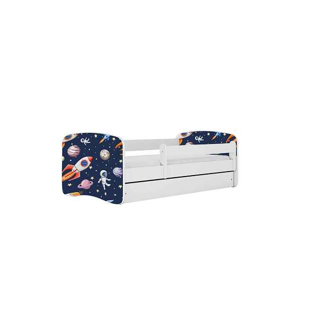 Kocot kids Dětská postel Babydreams vesmír bílá, varianta 80x160, se šuplíky, bez matrace