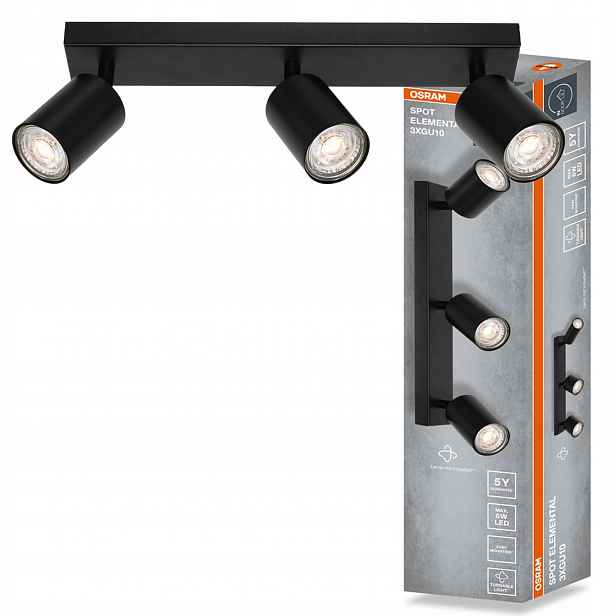 Nástěnné svítidlo stropní svítidlo Led reflektor Spot 3x GU10 Elemental Osram