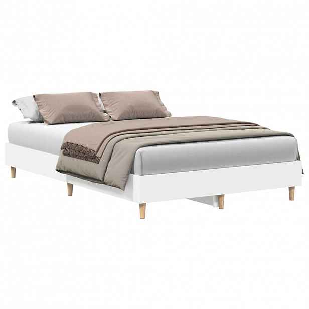 vidaXL Rám postele bez matrace bílý 120x190 cm Dřevěné konstrukce