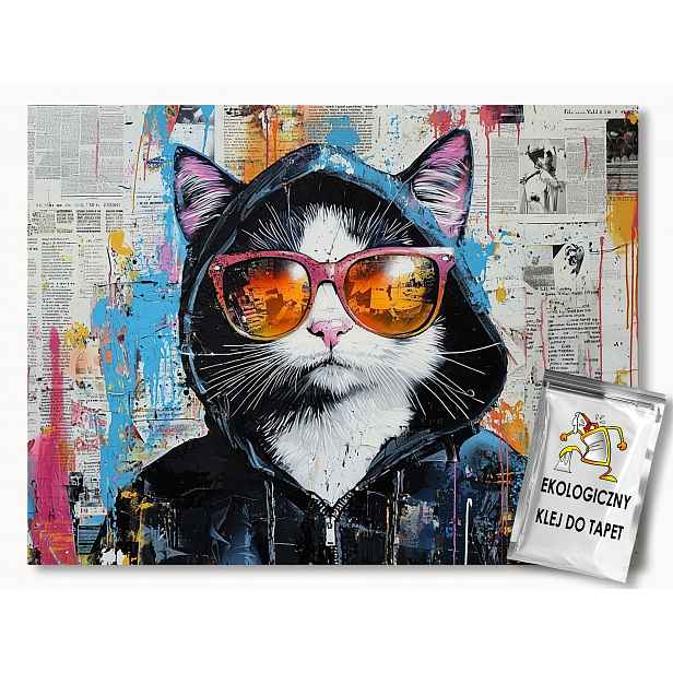 Fototapeta Flizelina Graffiti Street Art Urban Grunge Kočka 368x254 130g