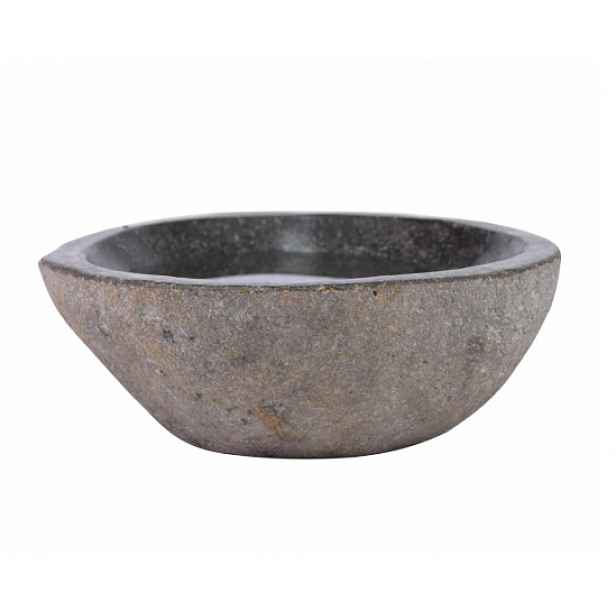 Ptačí koupel z přírodního kamene, šedá, 23,5 cm