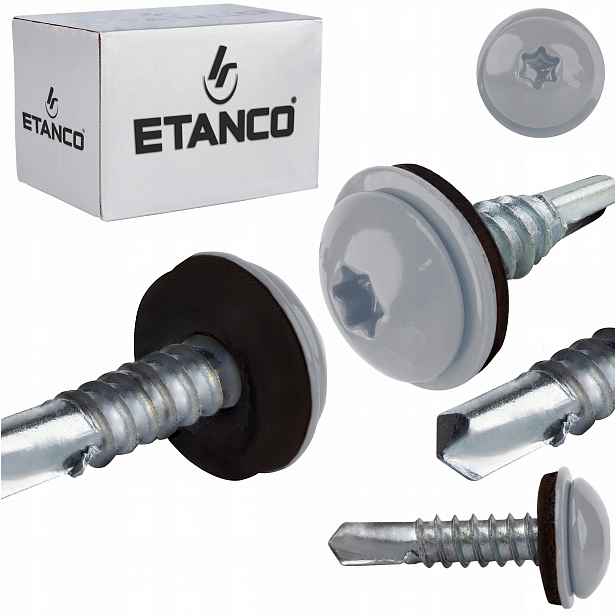 Šrouby do kovu Torx 5 mm 5,5x25 mm Ral 9006 250 ks Etanco GT5 Ph Z14