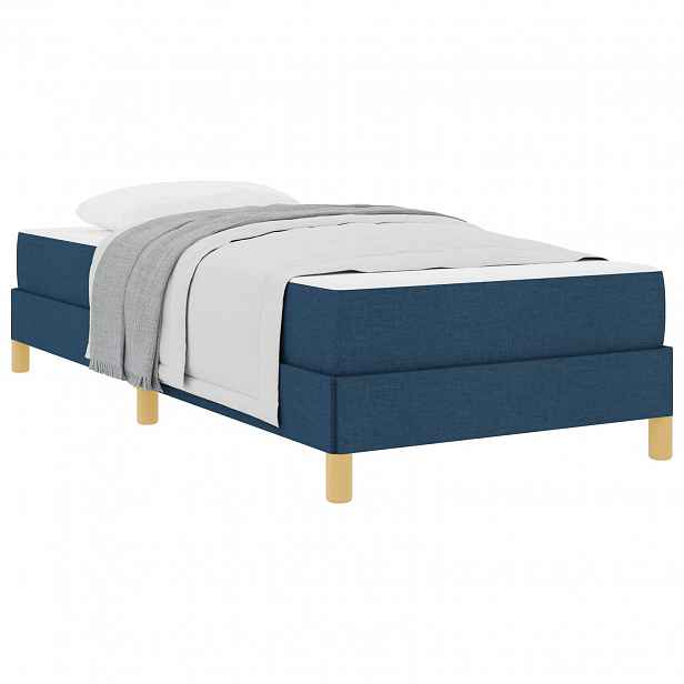 vidaXL Postel s boxspringem s matrací Modrá 90 x 200 cm textil