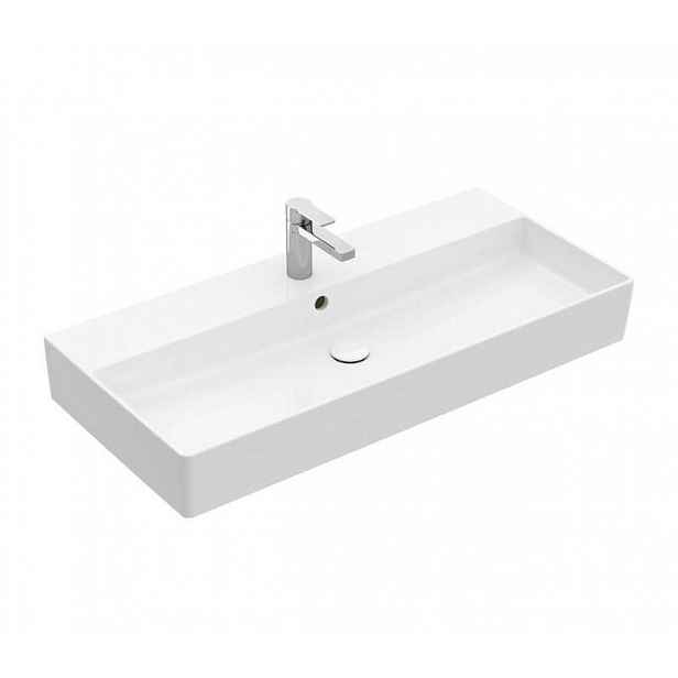 Villeroy & Boch Memento 2.0 - Umyvadlo 100x47 cm, s přepadem, otvor pro baterii, CeramicPlus, alpská bílá 4A22A5R1