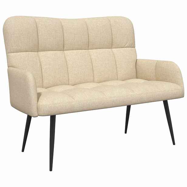 vidaXL Sofa pro dvě osoby Krémová 115 x 61 x 87 cm Textil