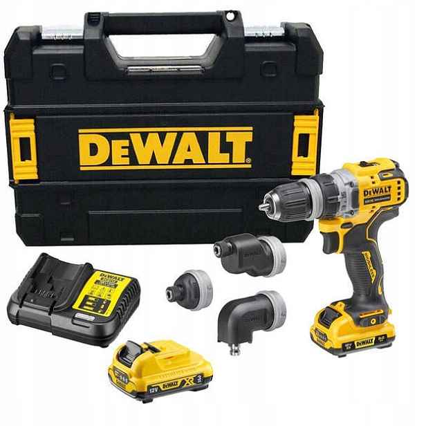 Aku Vrtačka 12V Se 4 Hlavami DCD703L2T Dewalt