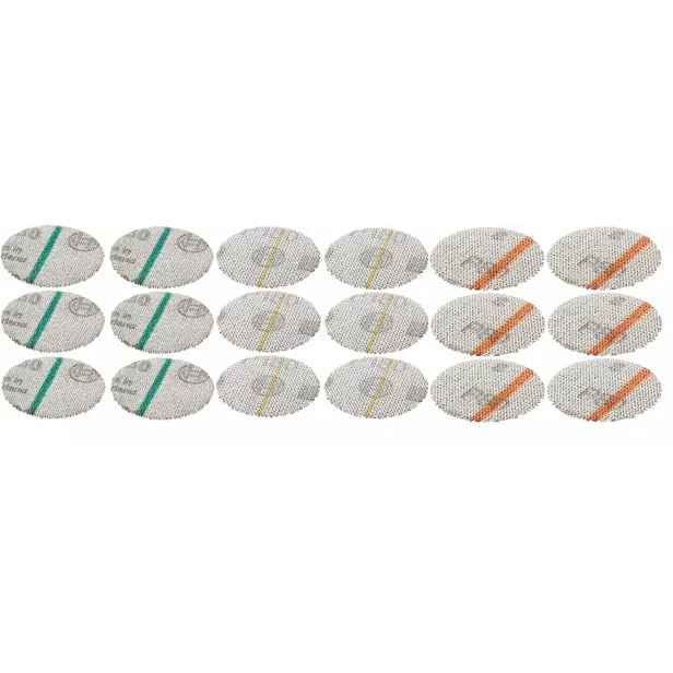 Sada brusných mřížek pro EasyCurvSander 12V, P80/180/320, 40mm - 18ks