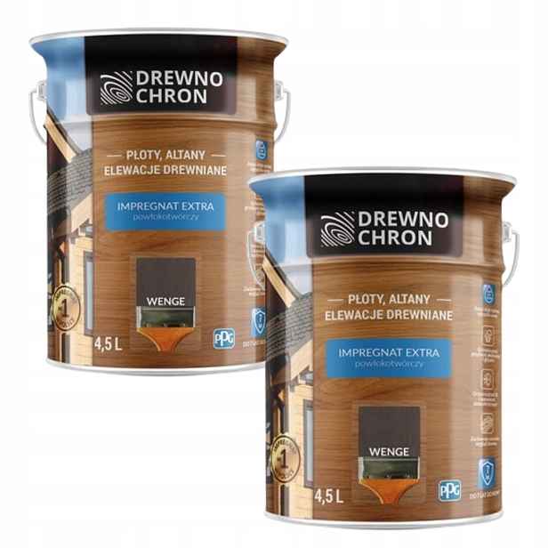 Sada Drewnochron Extra 2x4,5L Impregnat Na Dřevo Wenge 9L