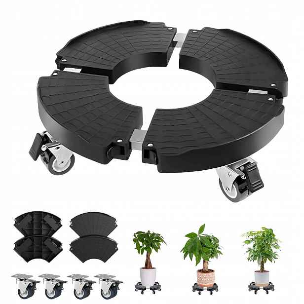 Podstavec Mobilní Stojan Pod Květináč Kolečka 35-48 cm Nosnost 150 Kg