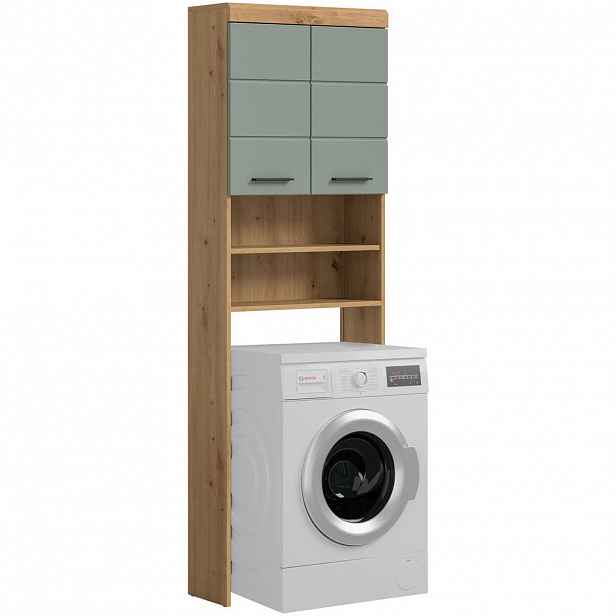 MID.YOU SKŘÍŇKA NAD PRAČKU, šalvějově zelená, dub artisan