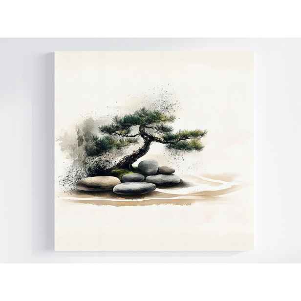 Obraz Na Plátně Plátno Asie Japonsko Zenová Zahrada Bonsaj Harmonie 50x50