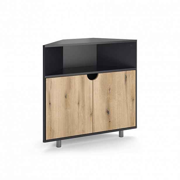Vicco KREDENC Inaro Antracit/dub 79 x 76 cm se 3 přihrádkami