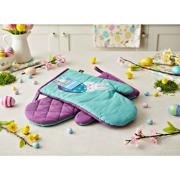 Kuchyňské bavlněné rukavice - chňapky SWEET EASTER 100% bavlna 19x30 cm