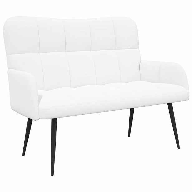 vidaXL Sofa pro dvě osoby Bílá 115 x 61 x 87 cm Textil