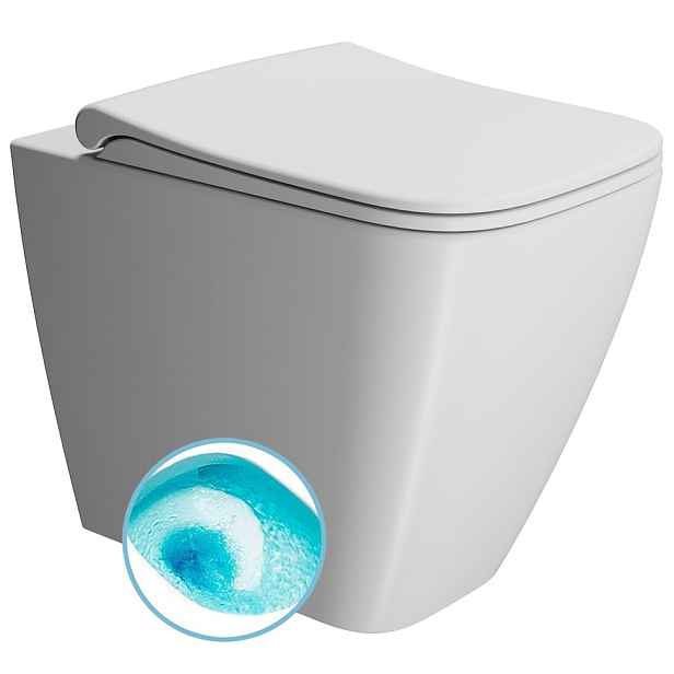 GSI NUBES WC mísa stojící, Swirlflush, 35x52cm, spodní/zadní odpad, bílá dual-mat