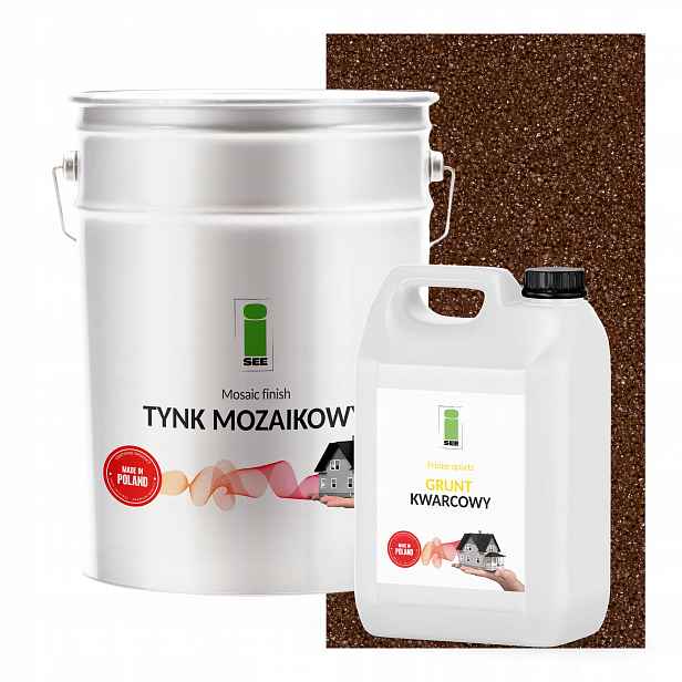 Mozaiková Omítka Hnědá 25 Kg Barevná Půda Set Na 6,6 m2