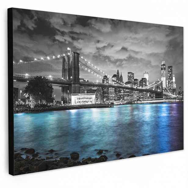 MuchoWow OBRAZ NA PLÁTNĚ New York - panorama - město - modrá 60x40 cm
