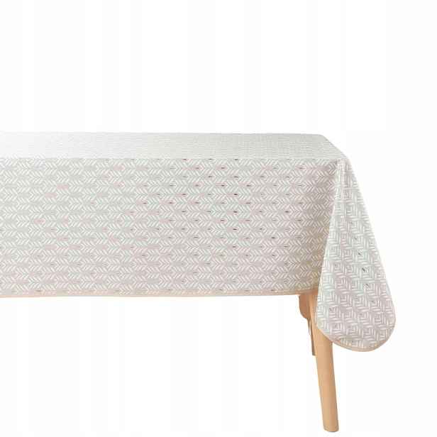 Obdélníkový Béžový Ubrus S Lesklým Vzorem Do Jídelny 145 X 240 CM