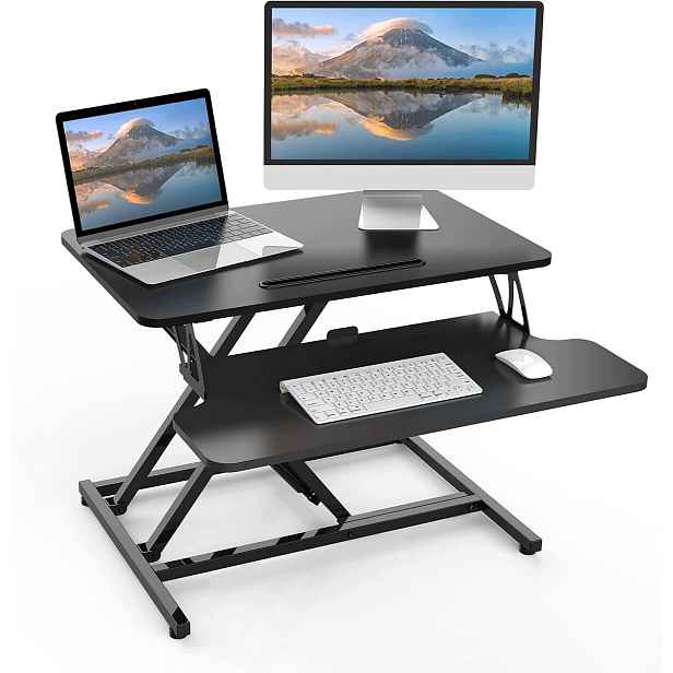 Psací stůl Ergomaker nastavitelný 64 x 40 cm, stojanový, černý, pod monitor