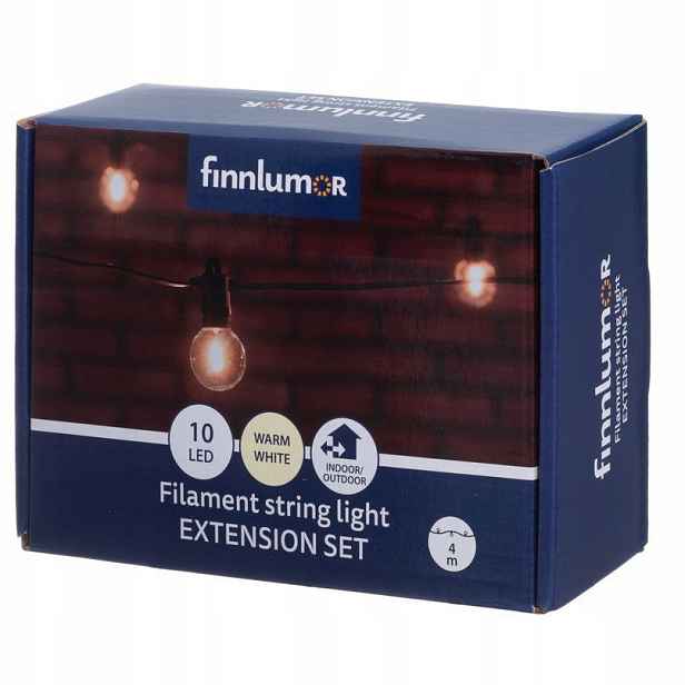 Sada Pro Rozšíření Led Girlandy S Filamentovými Žárovkami 4 M Černá Pro Zahradu