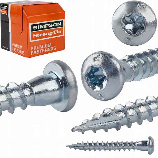 Tesařské vruty 5x35 mm 250 ks Torx pro konektory konektorů Simpson Csa