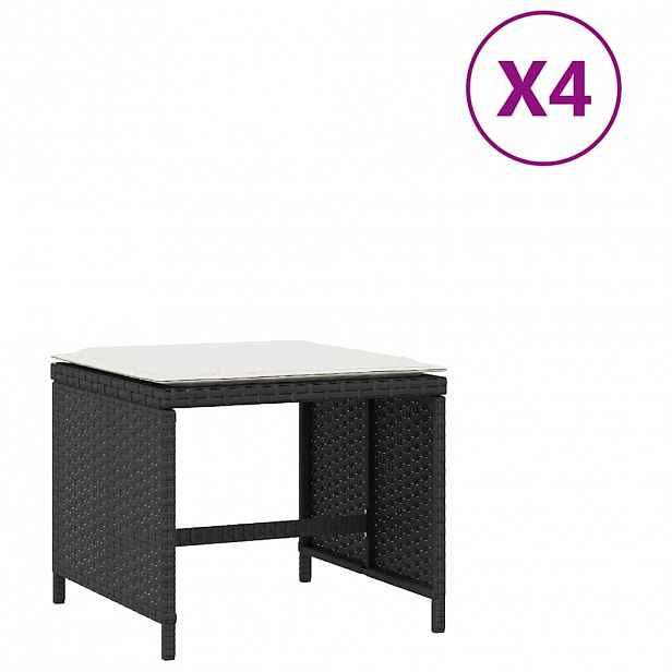 vidaXL Zahradní stoličky s poduškami 4 ks černé 41x41x36 cm polyratan