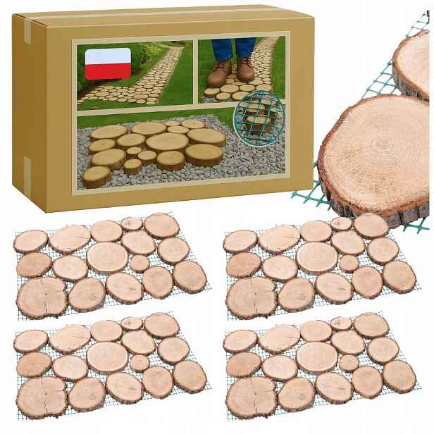Zahradní cesta 80x50x2 cm chodník z dřevěné pláty Dub cesty Eko X4