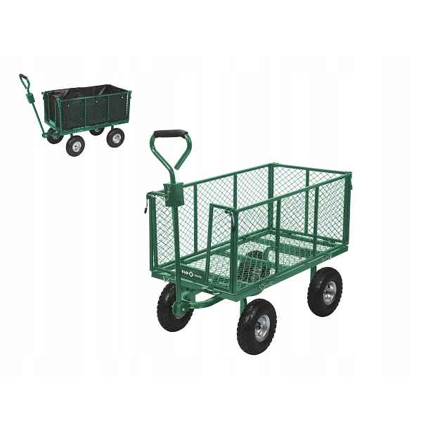 Zahradní Vozík Nosnost 300 kg S Pvc Vložkou, Sklopné Bočnice