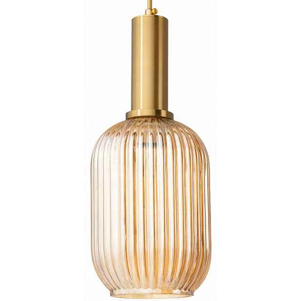 Závěsná lampa Moderna Lux Slim zlatá jantarová