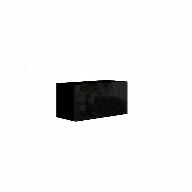 Závěsná skříňka ANTOFALLA typ 5, černá/černý lesk