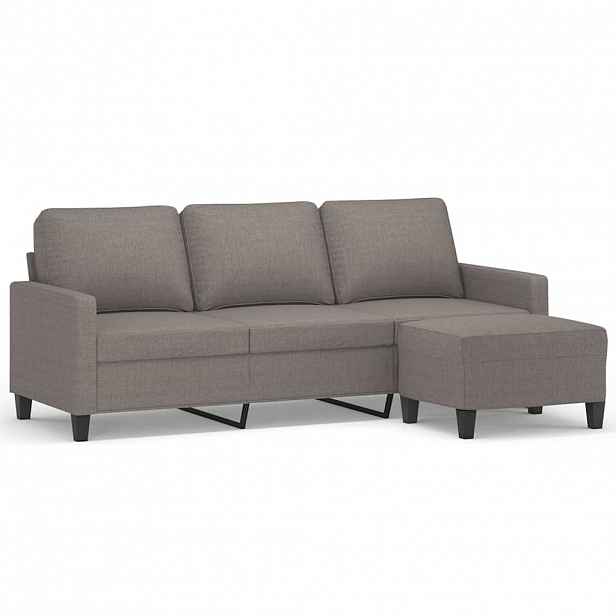 vidaXL 3místná pohovka s podnožkou taupe 180 cm textil