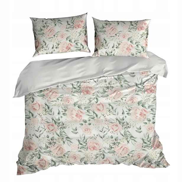 Povlečení Spring 220x200, 13 růží, krémová růžová zelená