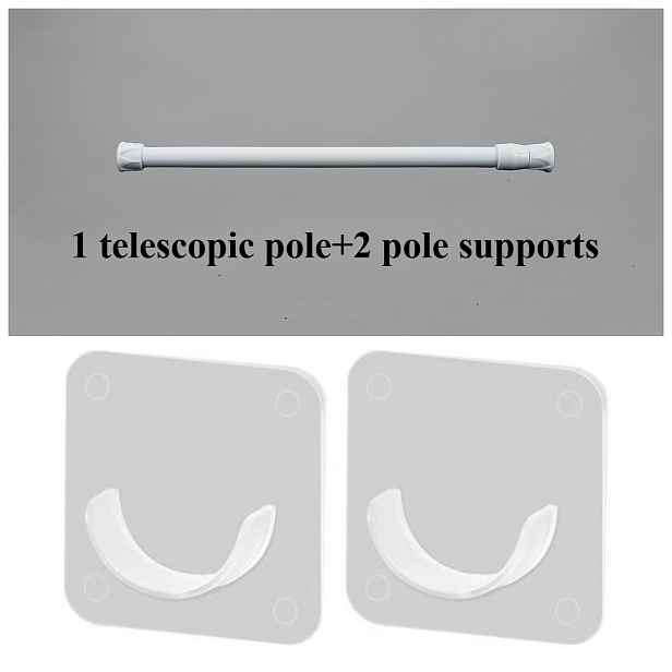 TEMU 70-120 cm bílá teleskopická tyč 1 ks Kuchyň Koupelna Ložnice Víceúčelová zatahovací tyč Bez vrtání Tyč na sprchový závěs Římská tyč Tyč na závěs