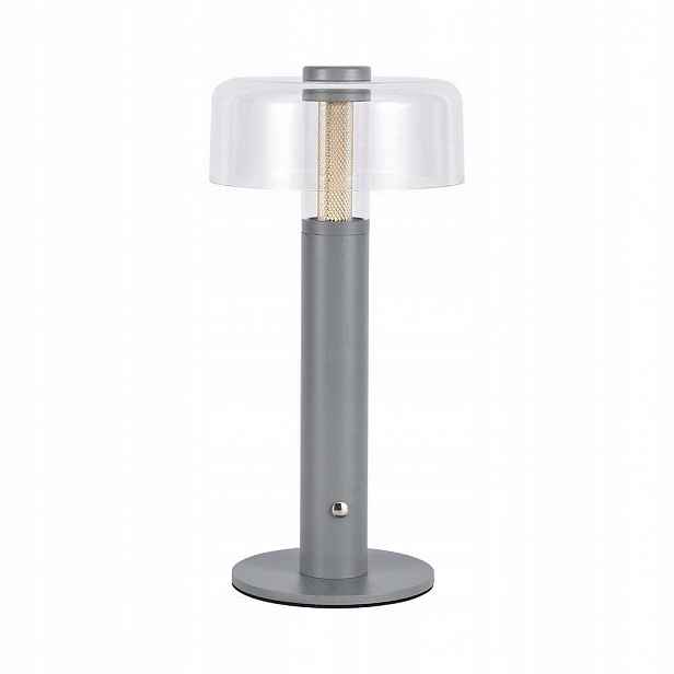 V-tac noční stolní lampička 1W Led 30cm nabíjení Usb stmívání šedá