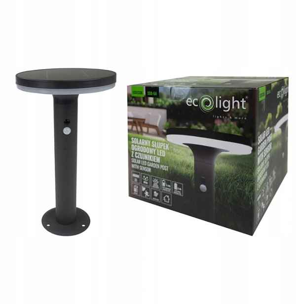 Zahradní Led sloupková lampa s pohybovým a soumrakovým senzorem 37 cm