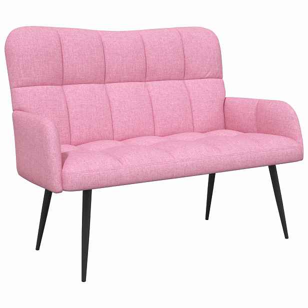 vidaXL Sofa pro dvě osoby Růžová 115 x 61 x 87 cm Textil