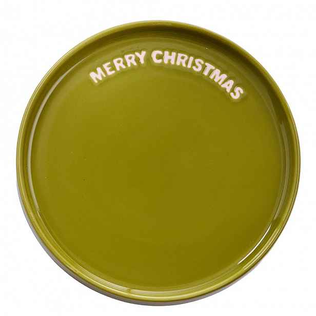 Butlers GOOD VIBES Talíř "Merry Christmas" 15 cm - zelená