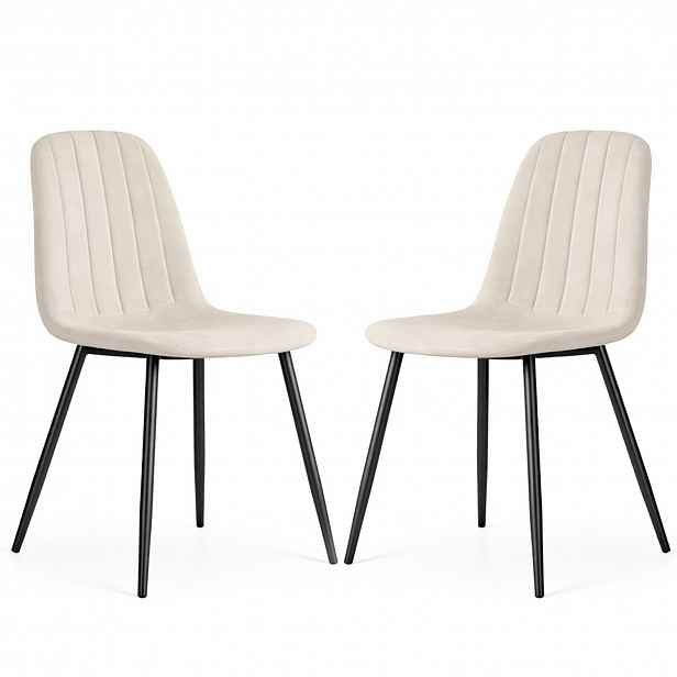 Set 2 ks čalouněných židlí LUMO - béžová