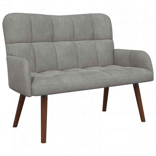 vidaXL Sofa pro dvě osoby Světle šedá 115 x 61 x 87 cm Samet