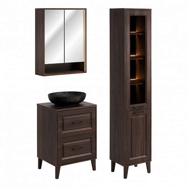 Petits-meubles KOUPELNOVÝ NÁBYTEK 60cm Moka 2er-Set Dřevo